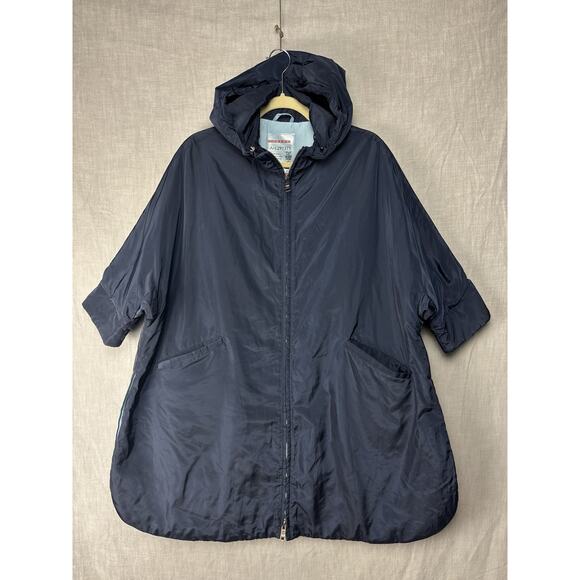 WOMENS PRADA Blue LONG NYLON PARKA HOODED SZ S/M 38 JACKET COAT PUFFY ART 29Y371 - Picture 1 of 11